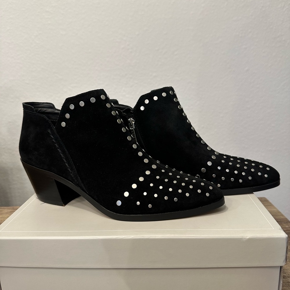 1. State Loka Suede Studded Booties in Black Portogallo Size 9.5 or 10 NIB